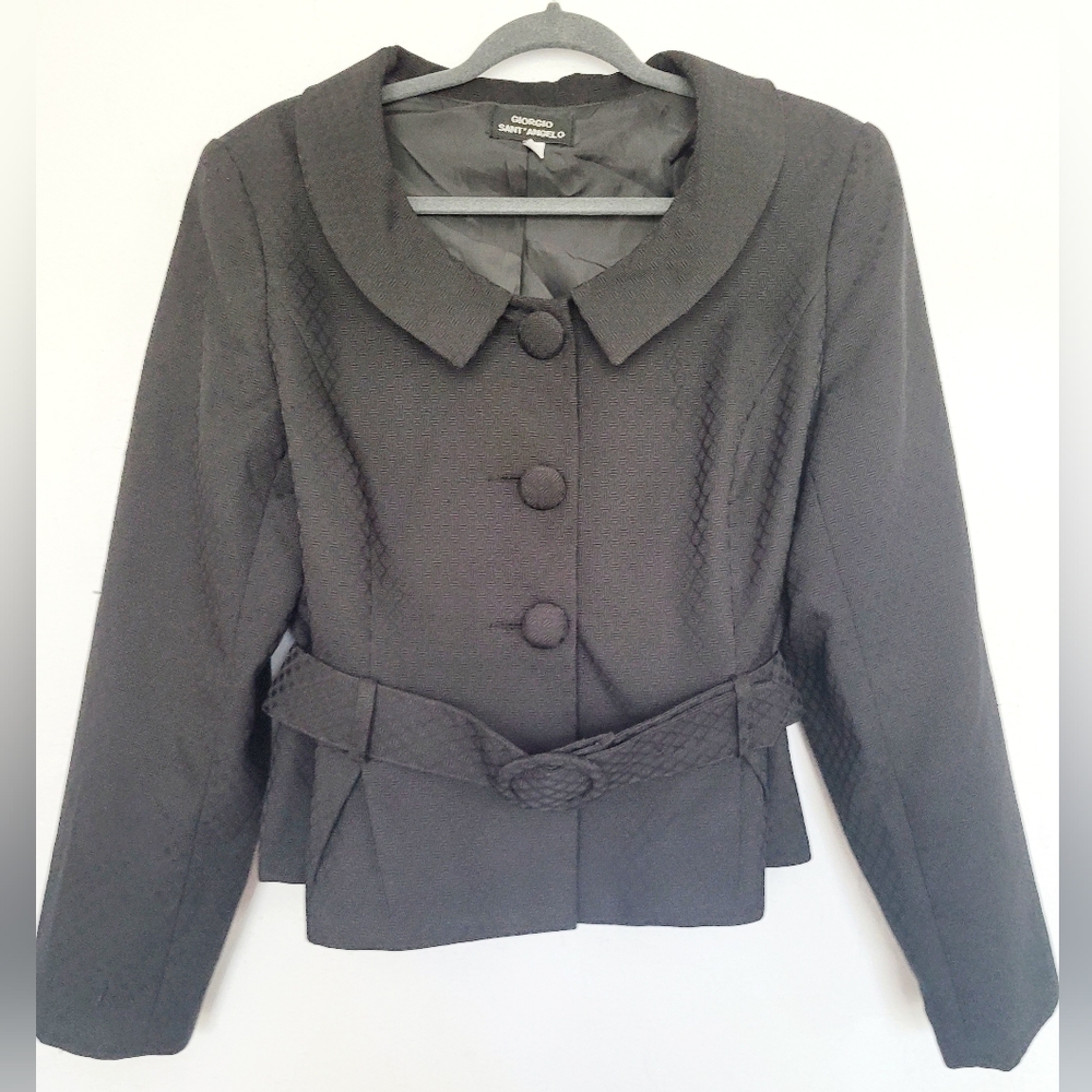 Georgio Sant'Angelo Women Business/Office/Carrer Blazer Jacket Textured Black 18 - Picture 10 of 16